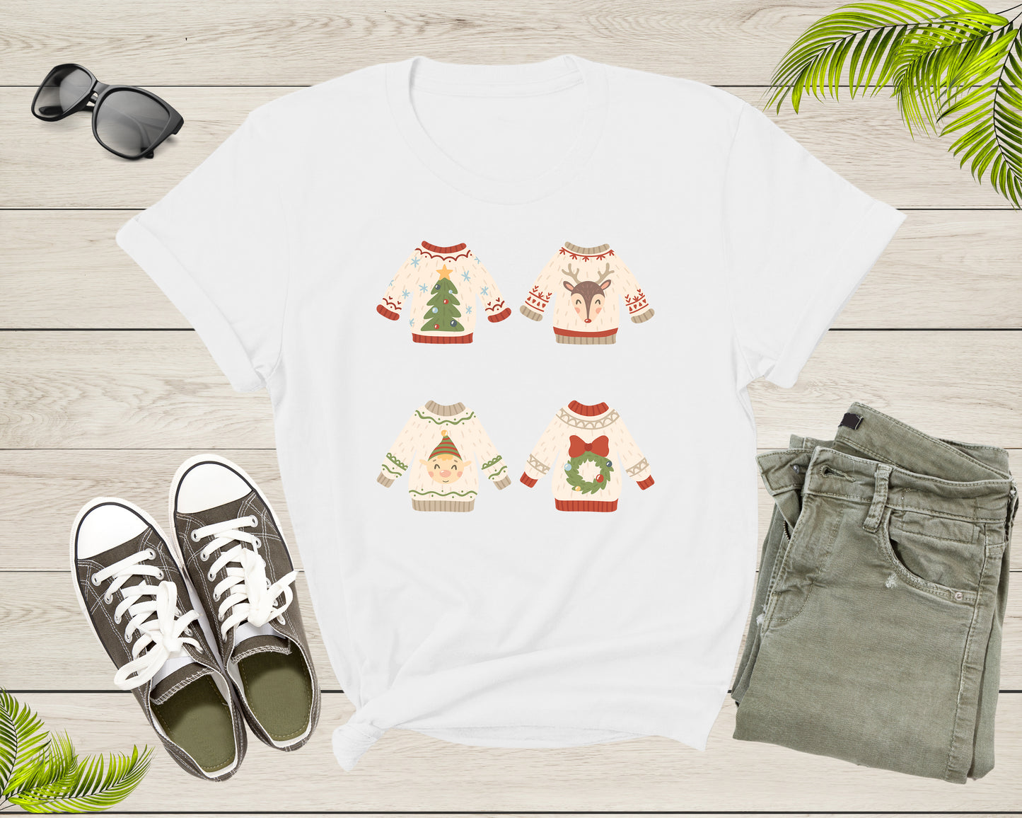Merry Christmas Sweaters Designs Xmas Noel Art Tree Deer T-Shirt Christmas Lover Gift T Shirt for Men Women Kids Boys Girls Teens Tshirt