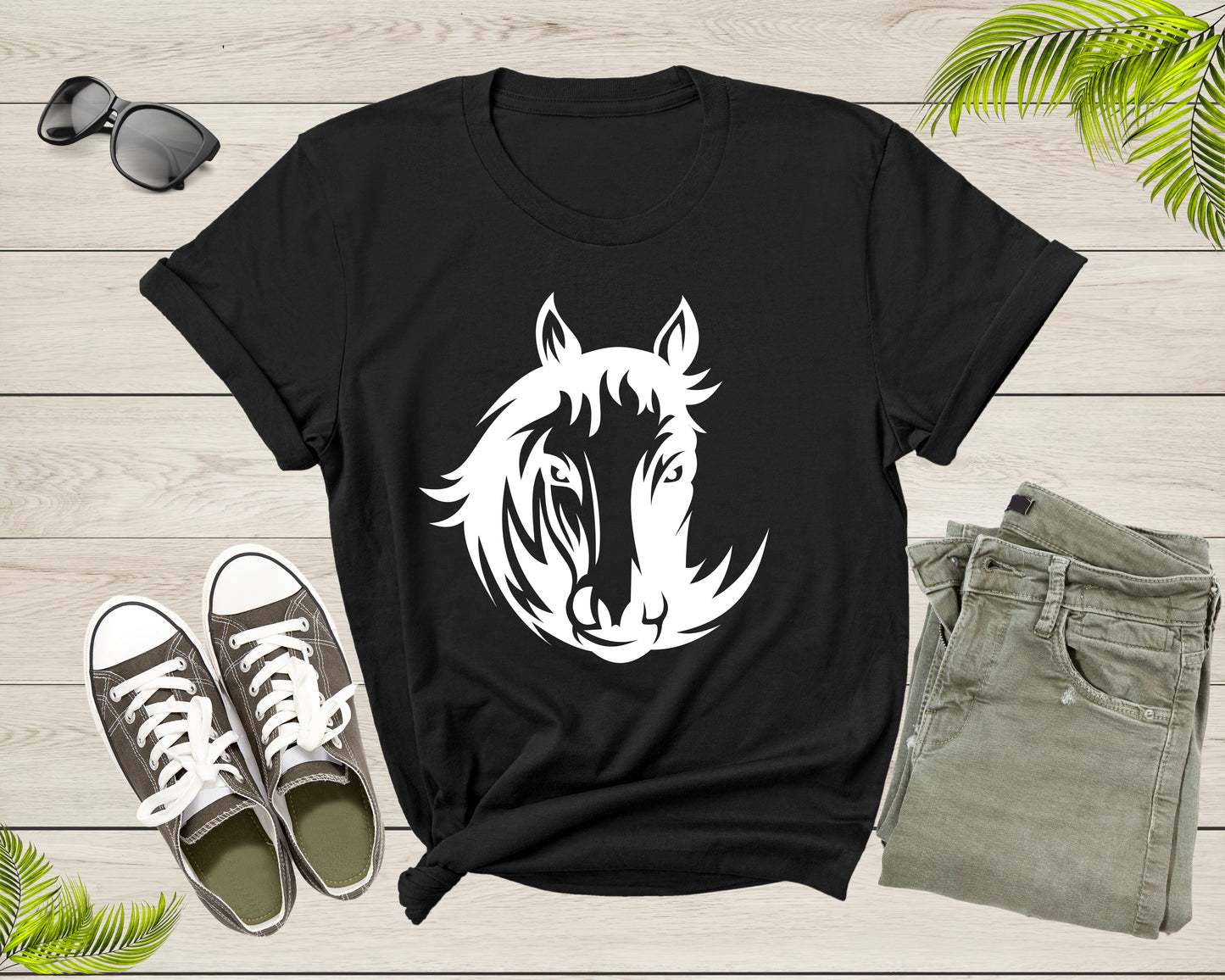 Cool Horse Pony Lover Gift Shirt For Men Women Kids Girls Boys Aesthetic Horse Lover Gift Ideas Tshirt Graphic Horse Head Silhouette T-shirt