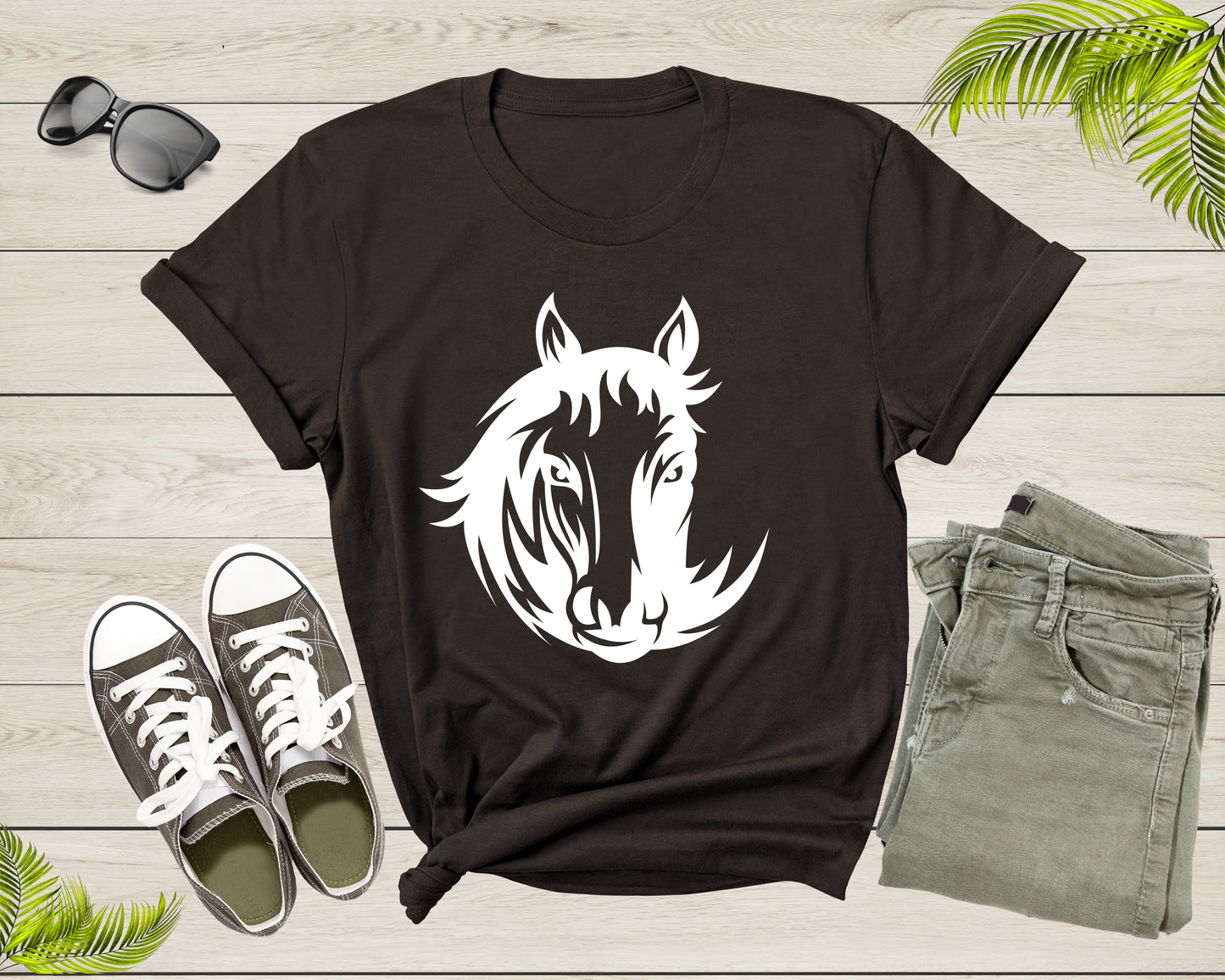 Cool Horse Pony Lover Gift Shirt For Men Women Kids Girls Boys Aesthetic Horse Lover Gift Ideas Tshirt Graphic Horse Head Silhouette T-shirt