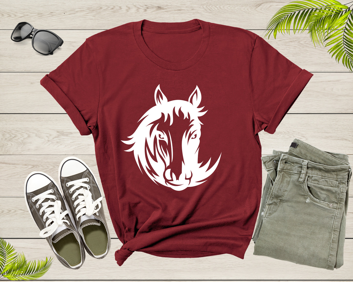 Cool Horse Pony Lover Gift Shirt For Men Women Kids Girls Boys Aesthetic Horse Lover Gift Ideas Tshirt Graphic Horse Head Silhouette T-shirt
