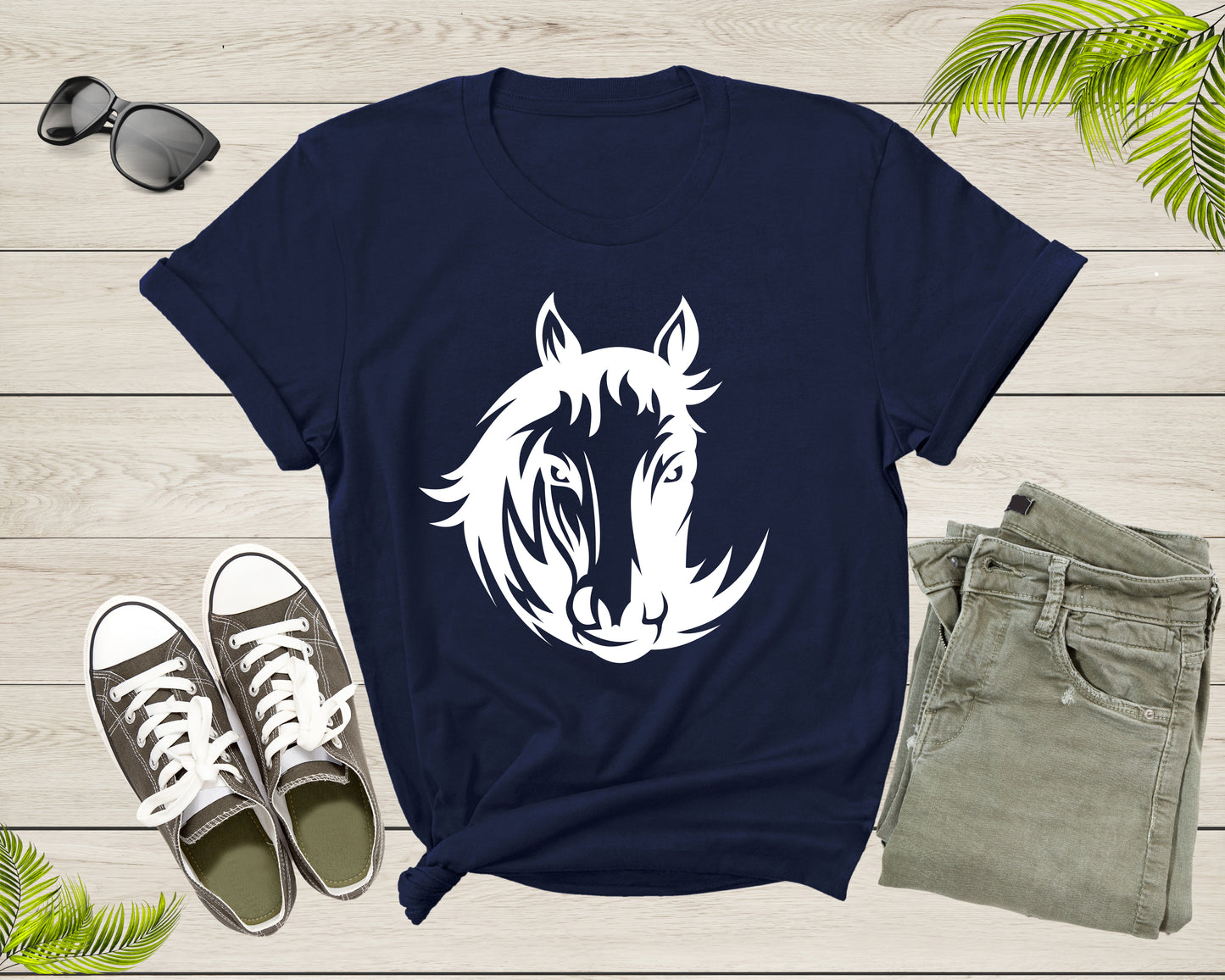 Cool Horse Pony Lover Gift Shirt For Men Women Kids Girls Boys Aesthetic Horse Lover Gift Ideas Tshirt Graphic Horse Head Silhouette T-shirt