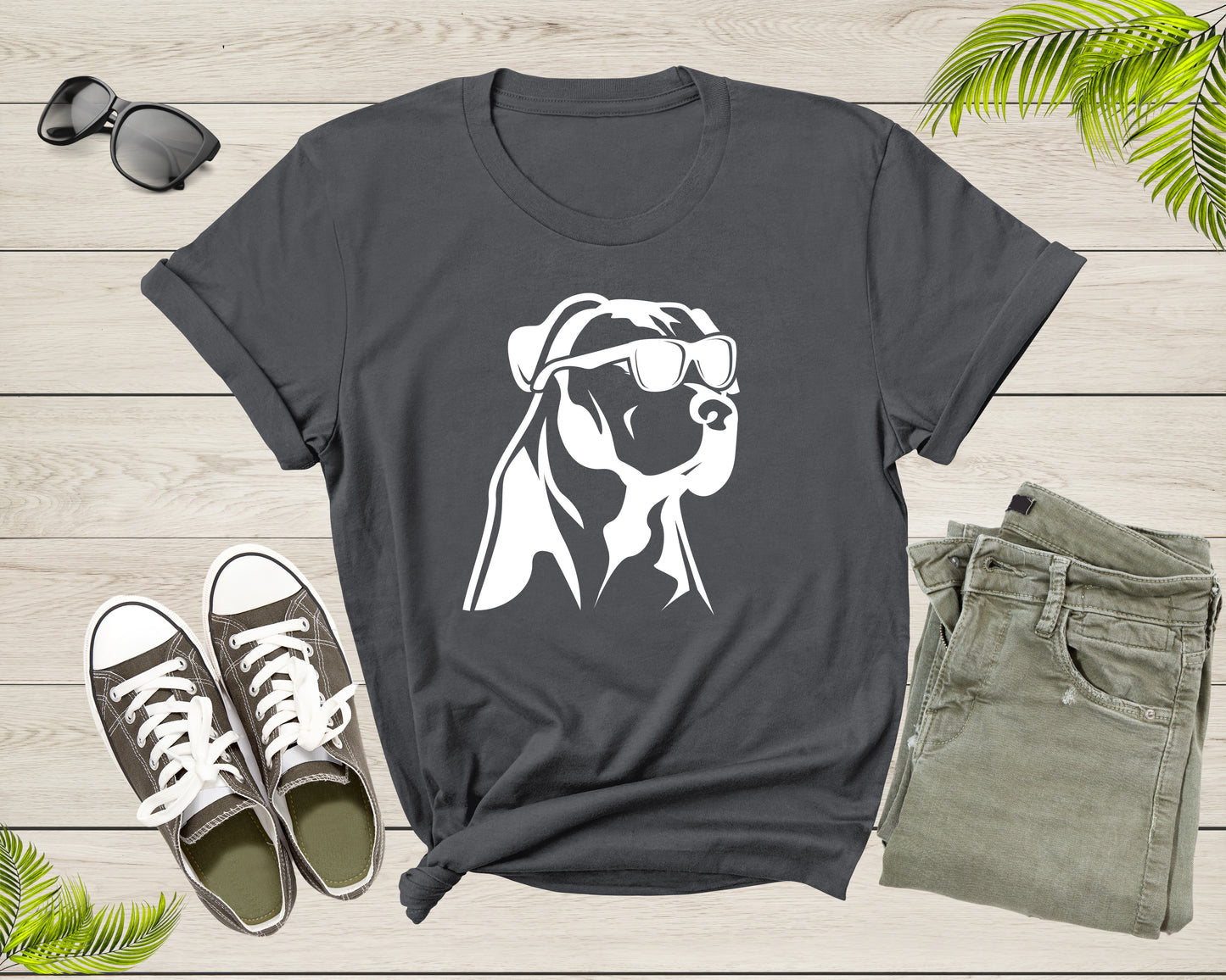 Pet Dog Doggie Puppy Animal Wearing Sunglasses Eyeglasses T-Shirt Dog Puppy Lover Owner Gift T Shirt for Men Women Kids Boys Girls Tshirt