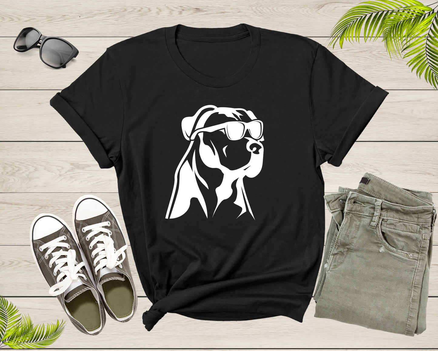 Pet Dog Doggie Puppy Animal Wearing Sunglasses Eyeglasses T-Shirt Dog Puppy Lover Owner Gift T Shirt for Men Women Kids Boys Girls Tshirt
