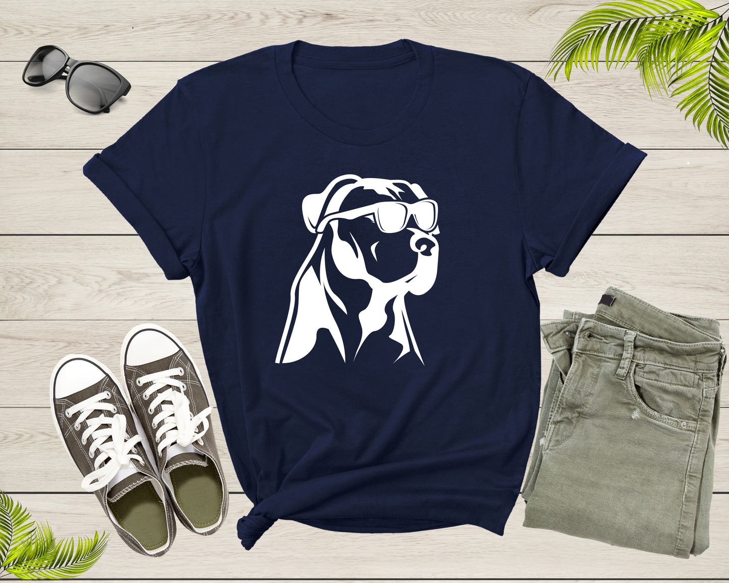 Pet Dog Doggie Puppy Animal Wearing Sunglasses Eyeglasses T-Shirt Dog Puppy Lover Owner Gift T Shirt for Men Women Kids Boys Girls Tshirt