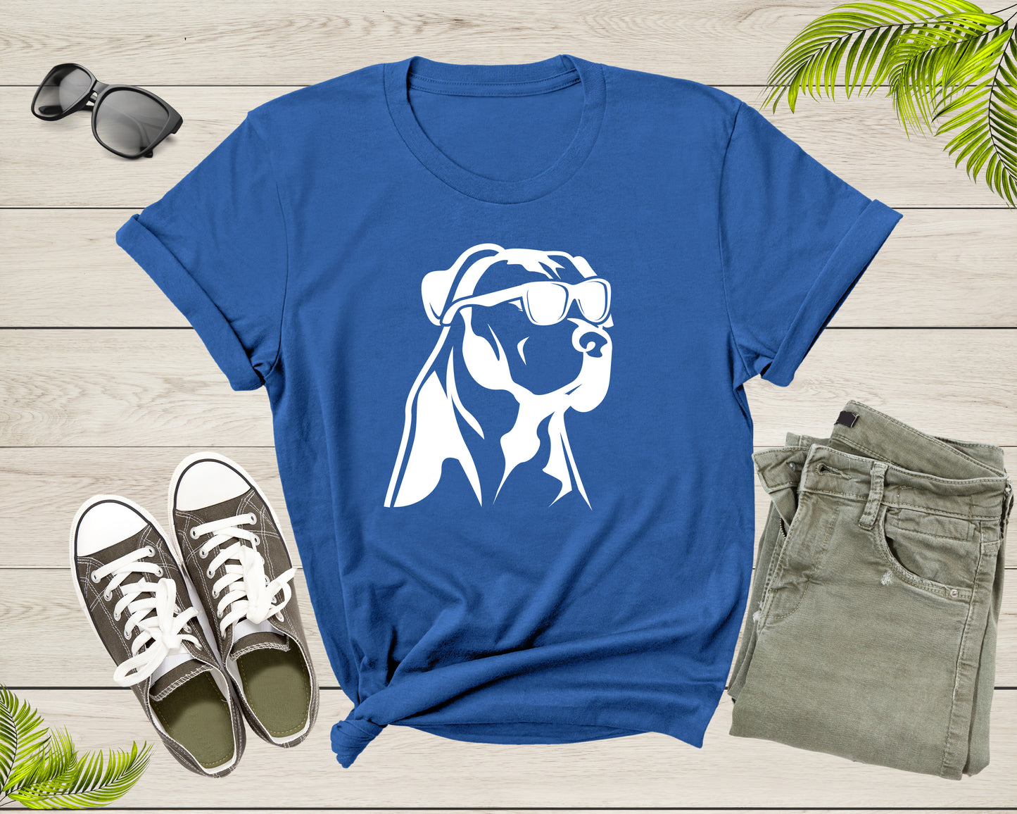 Pet Dog Doggie Puppy Animal Wearing Sunglasses Eyeglasses T-Shirt Dog Puppy Lover Owner Gift T Shirt for Men Women Kids Boys Girls Tshirt
