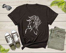 Load image into Gallery viewer, Cool Horse Pony Lover Gift Shirt For Men Women Kids Girls Boys Aesthetic Horse Lover Gift Ideas Tshirt Graphic Horse Head Silhouette T-shirt