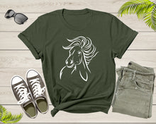 Load image into Gallery viewer, Cool Horse Pony Lover Gift Shirt For Men Women Kids Girls Boys Aesthetic Horse Lover Gift Ideas Tshirt Graphic Horse Head Silhouette T-shirt