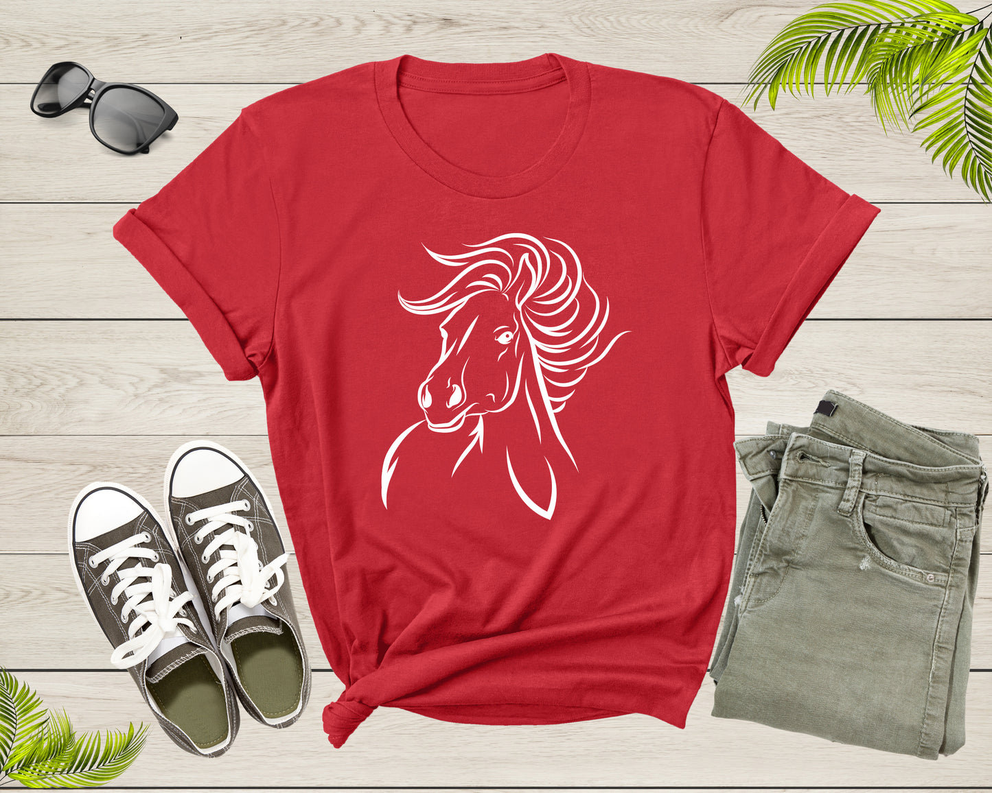 Cool Horse Pony Lover Gift Shirt For Men Women Kids Girls Boys Aesthetic Horse Lover Gift Ideas Tshirt Graphic Horse Head Silhouette T-shirt