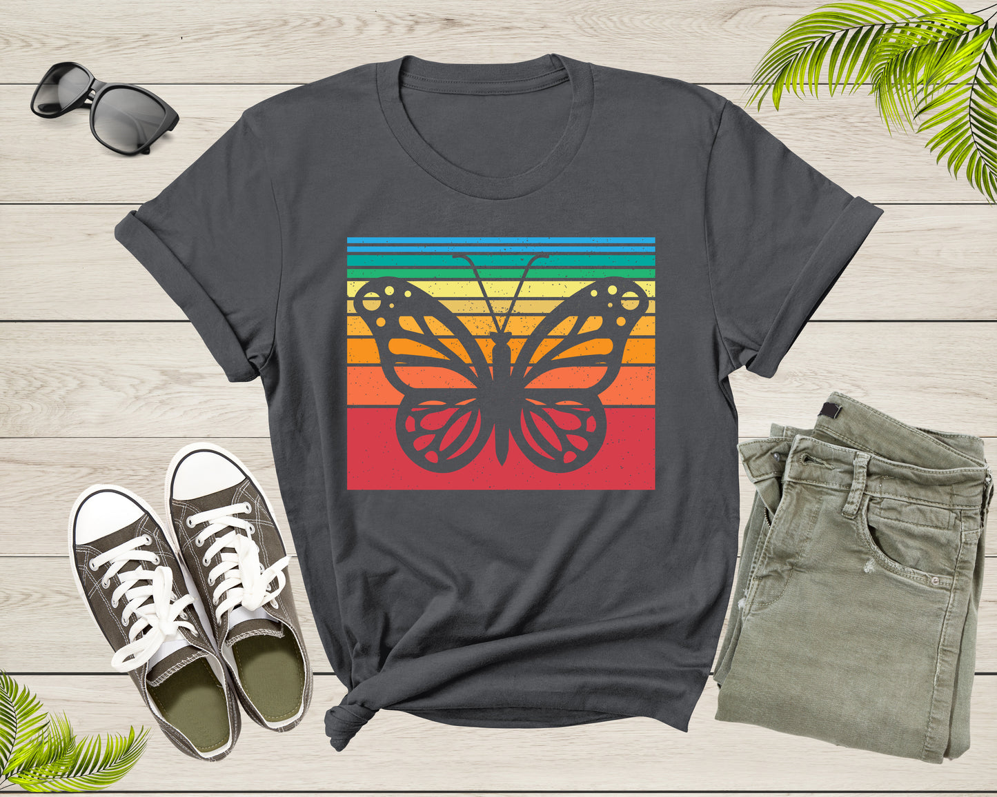 Retro Butterfly Lovers Botanical Gift For Women Girl Shirt Vintage Butterfly Shirt Butterfly Lover Cute Butterfly Insect Tshirt