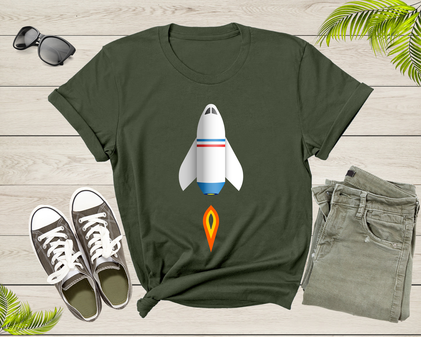 Rocket Spaceship Starship Shuttle Airplane Flying into Space T-Shirt Spacecraft Lover Gift T Shirt for Men Women Kids Boys Girls Tshirt