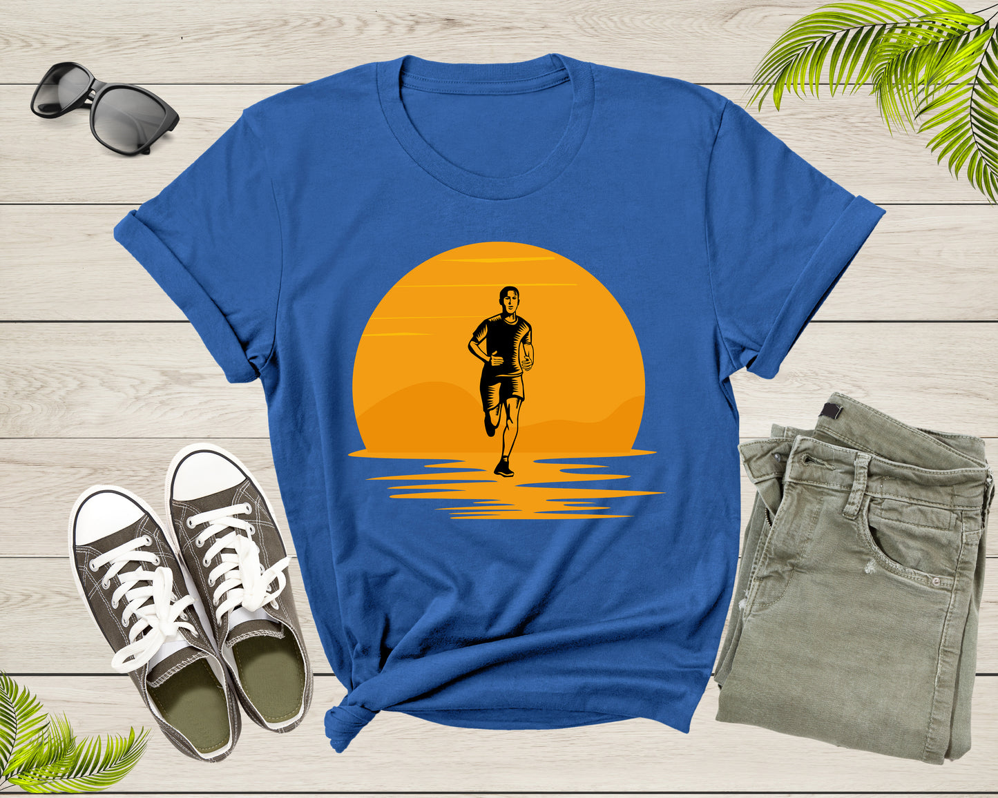 Sport Man Marathon Race Athlete Runner Running at Sunset T-Shirt Runner Running Lover Gift T Shirt for Men Women Kids Boys Girls Tshirt
