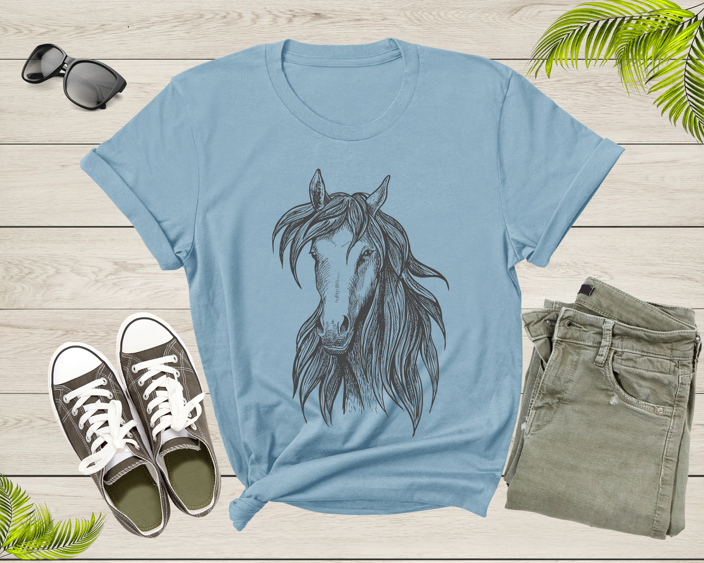 Cool Horse Pony Lover Gift Shirt For Men Women Kids Girls Boys Aesthetic Horse Lover Gift Ideas Tshirt Graphic Horse Head Silhouette T-shirt