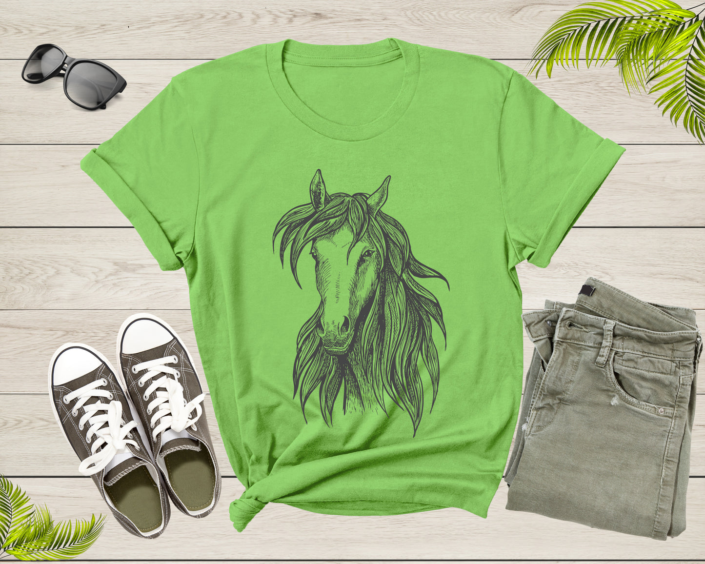 Cool Horse Pony Lover Gift Shirt For Men Women Kids Girls Boys Aesthetic Horse Lover Gift Ideas Tshirt Graphic Horse Head Silhouette T-shirt