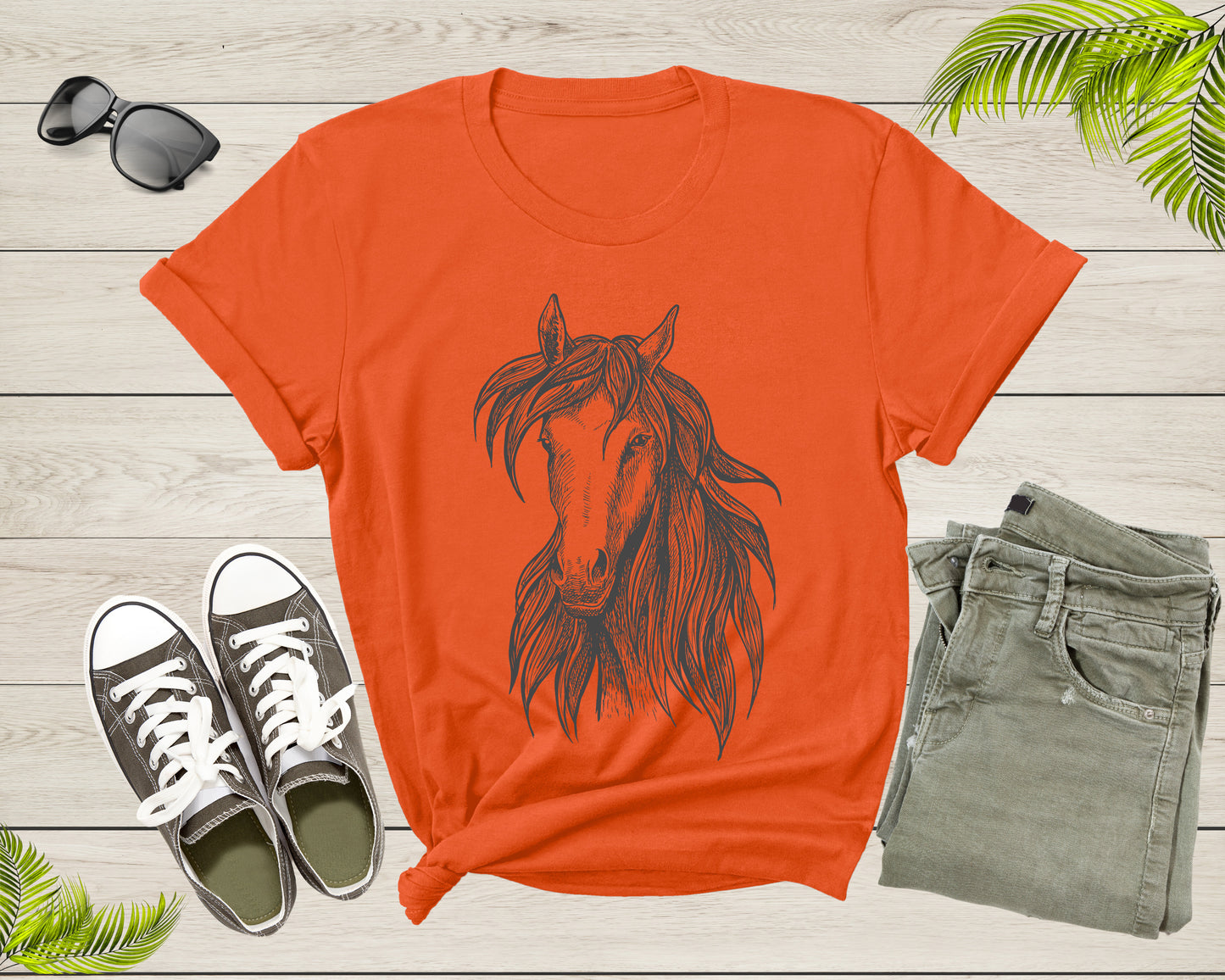 Cool Horse Pony Lover Gift Shirt For Men Women Kids Girls Boys Aesthetic Horse Lover Gift Ideas Tshirt Graphic Horse Head Silhouette T-shirt