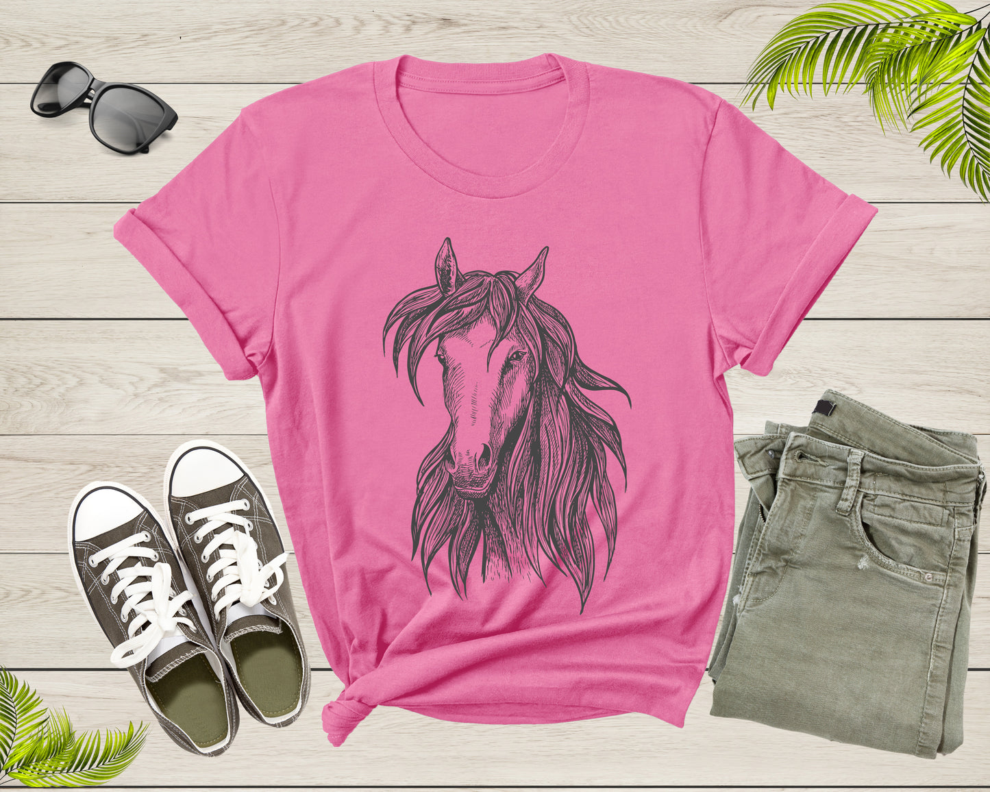 Cool Horse Pony Lover Gift Shirt For Men Women Kids Girls Boys Aesthetic Horse Lover Gift Ideas Tshirt Graphic Horse Head Silhouette T-shirt