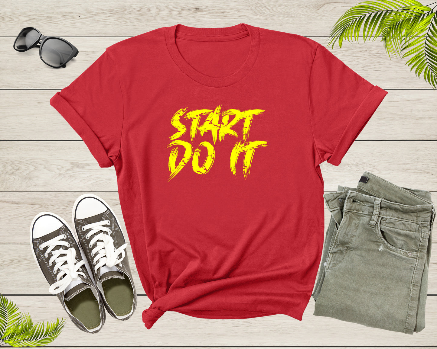 Start Do It Motivational Incentive Encouraging Slogan Text T-Shirt Cool Motivation Quote Lover Gift for Men Women Kids Boys Girls Tshirt