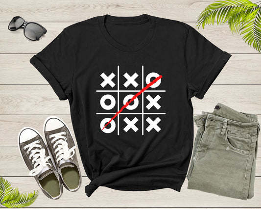 Tic Tac Toe Game Three in Row Traditional Kids Puzzle Game T-Shirt Cool Game Lover Gift T Shirt for Men Women Kids Boys Girls Teens Tshirt
