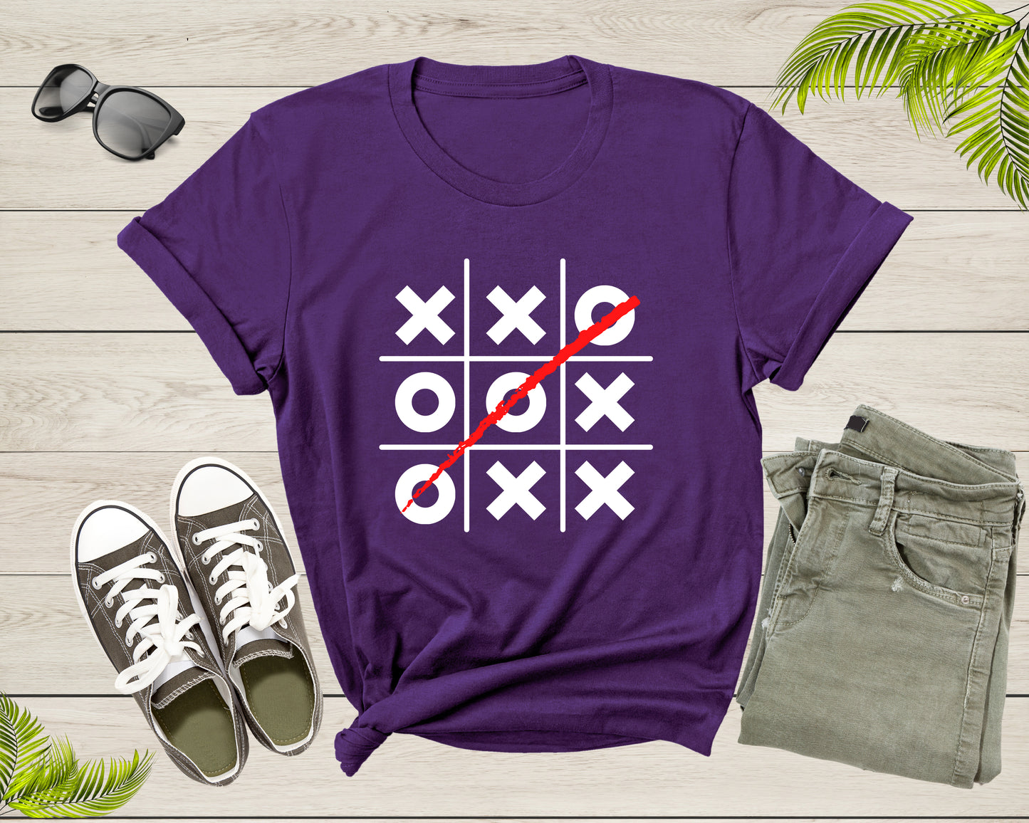 Tic Tac Toe Game Three in Row Traditional Kids Puzzle Game T-Shirt Cool Game Lover Gift T Shirt for Men Women Kids Boys Girls Teens Tshirt