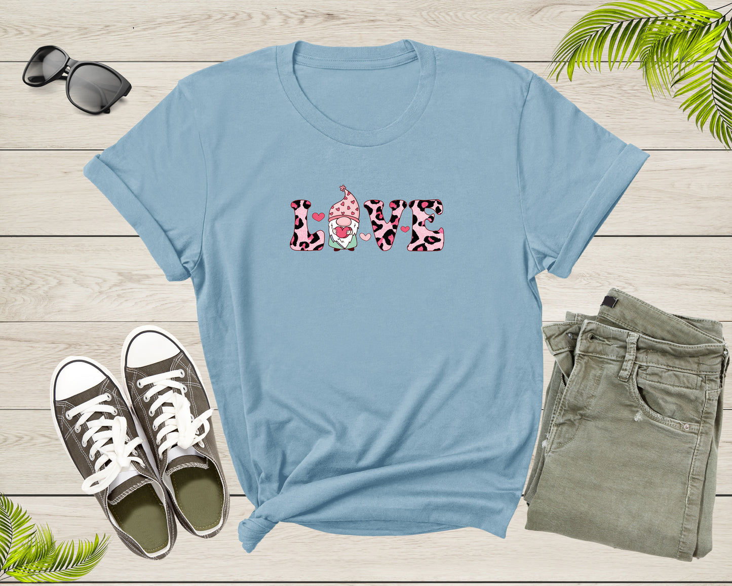 Valentine's Day Red Love Gnome Gifts for Her and Him Heart T-Shirt Cute Gnome Shirt Valentines Day Gift Love Shirt Gnome Love Heart Tshirt