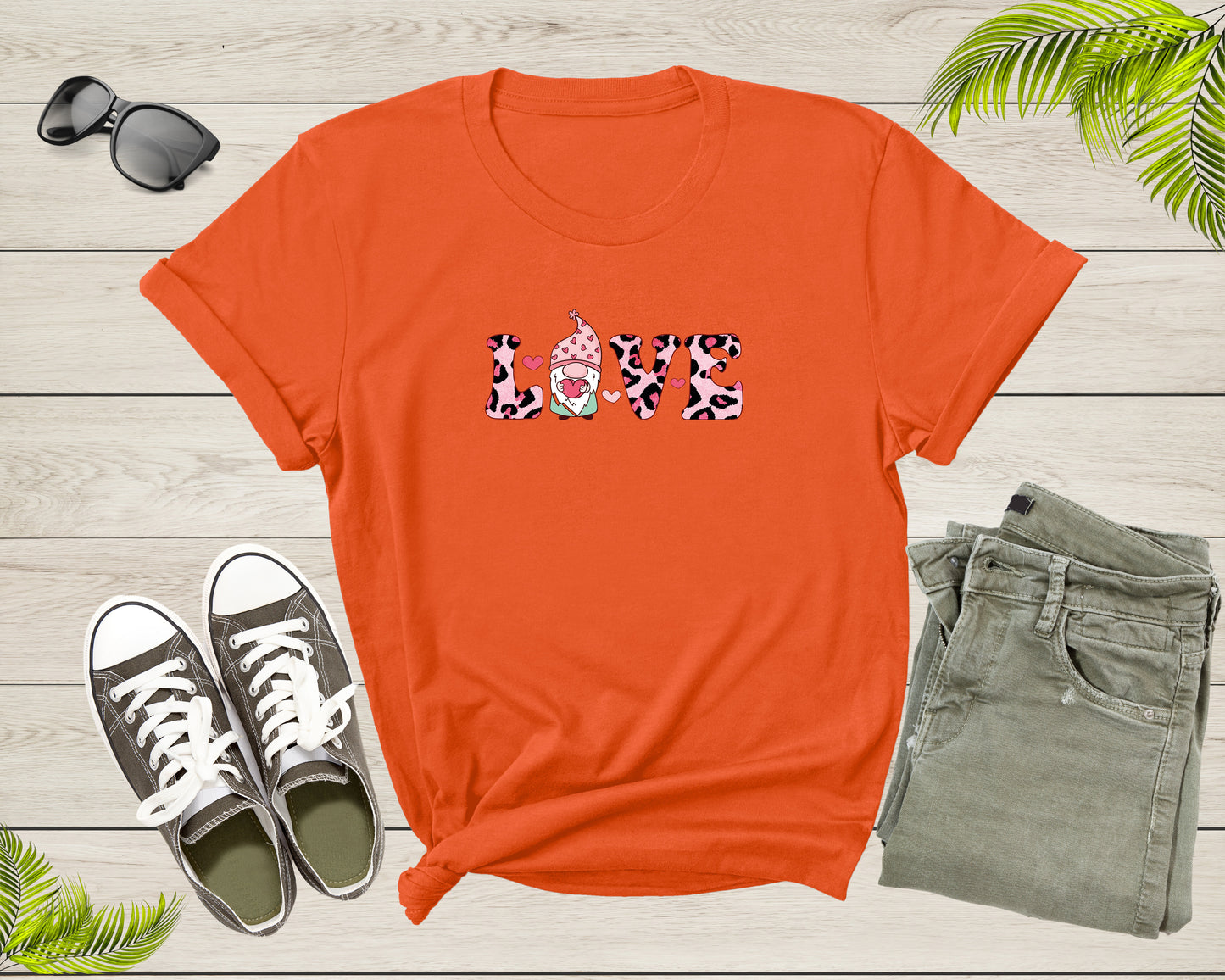 Valentine's Day Red Love Gnome Gifts for Her and Him Heart T-Shirt Cute Gnome Shirt Valentines Day Gift Love Shirt Gnome Love Heart Tshirt