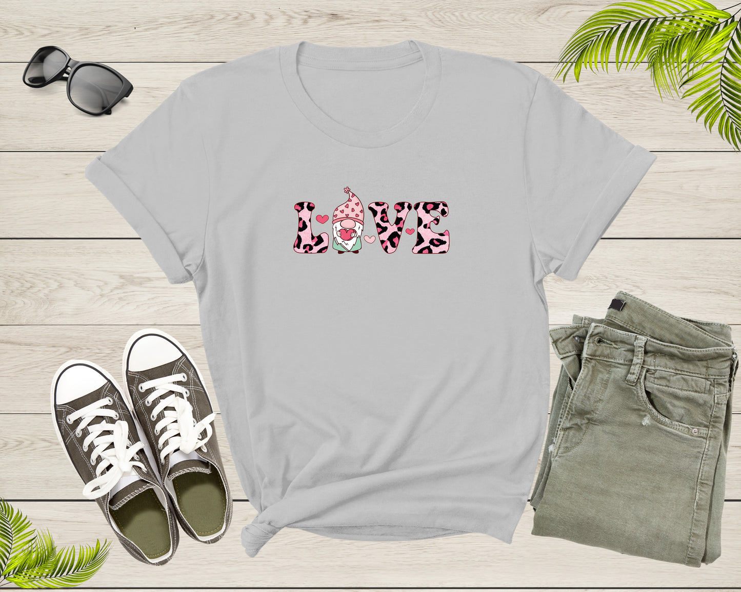 Valentine's Day Red Love Gnome Gifts for Her and Him Heart T-Shirt Cute Gnome Shirt Valentines Day Gift Love Shirt Gnome Love Heart Tshirt