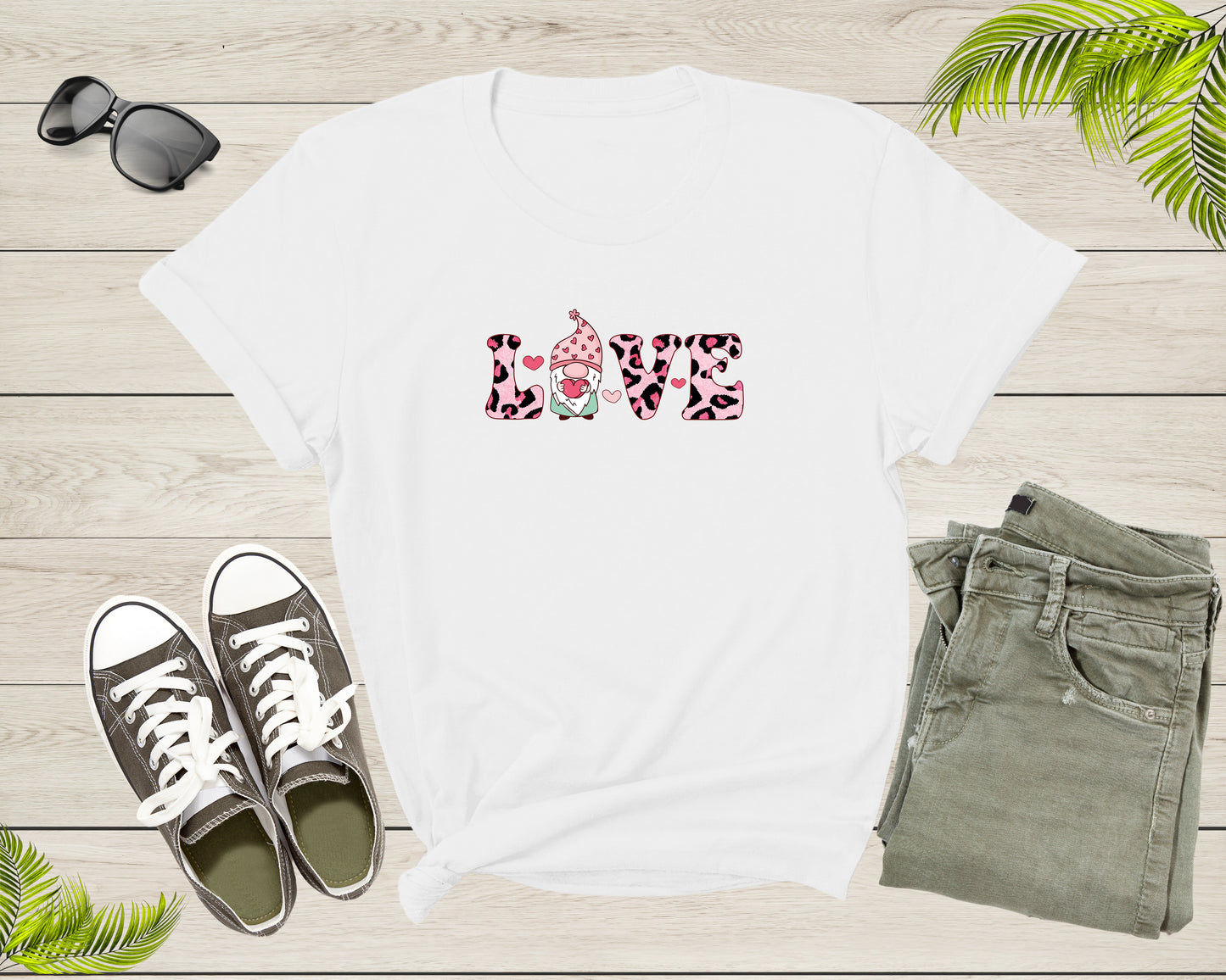 Valentine's Day Red Love Gnome Gifts for Her and Him Heart T-Shirt Cute Gnome Shirt Valentines Day Gift Love Shirt Gnome Love Heart Tshirt