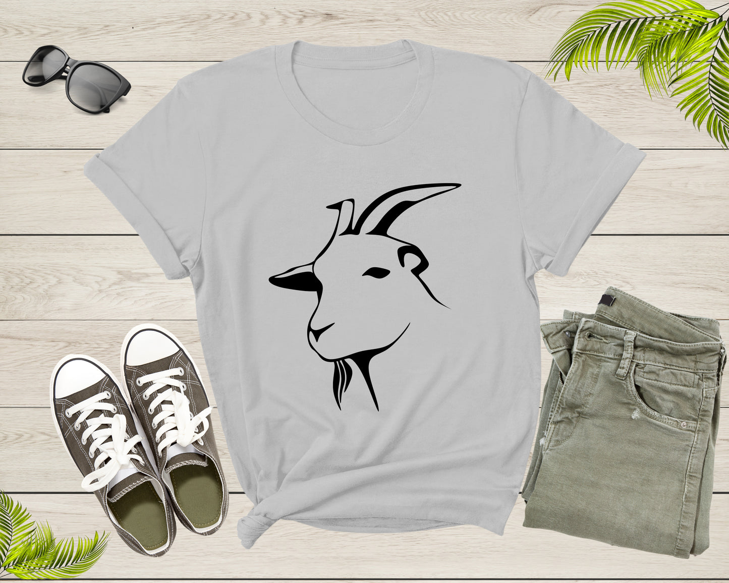 Wild Goat Animal Horn Livestock Silhouette Capricorn T-shirt Goat Lover Shirt Farm Animal Goat Gift Tshirt Farm Life Animal Lover Shirt