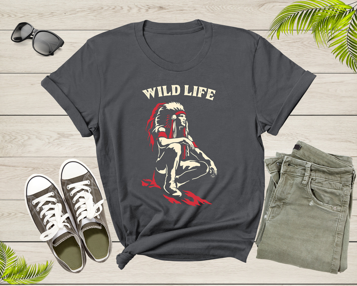 Wild Life Cool Native American Indian Indigenous People T-Shirt Native Historic Gift Lover T Shirt for Men Women Boys Girls Teens Tshirt