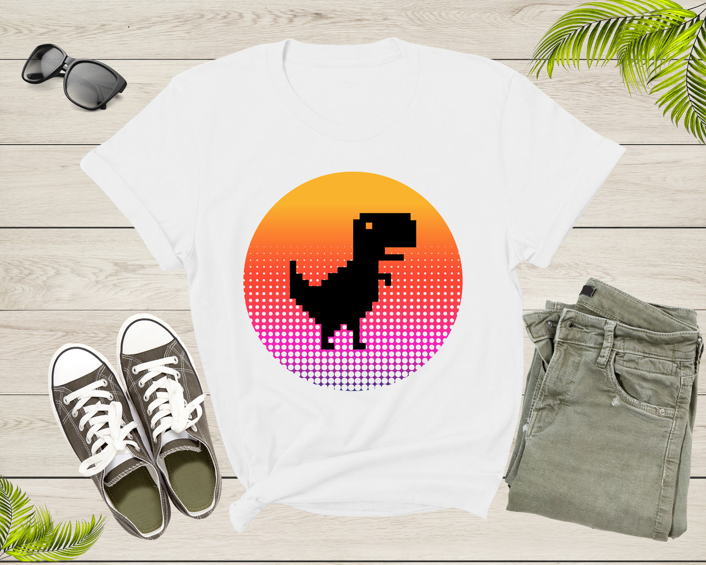 Cool Dinosaur T-Rex Animal Bird at Sunset for Men Women Kids T-Shirt Dino T Shirt Gift for Men Women Kids Boys Girls Trex Dino Tshirt