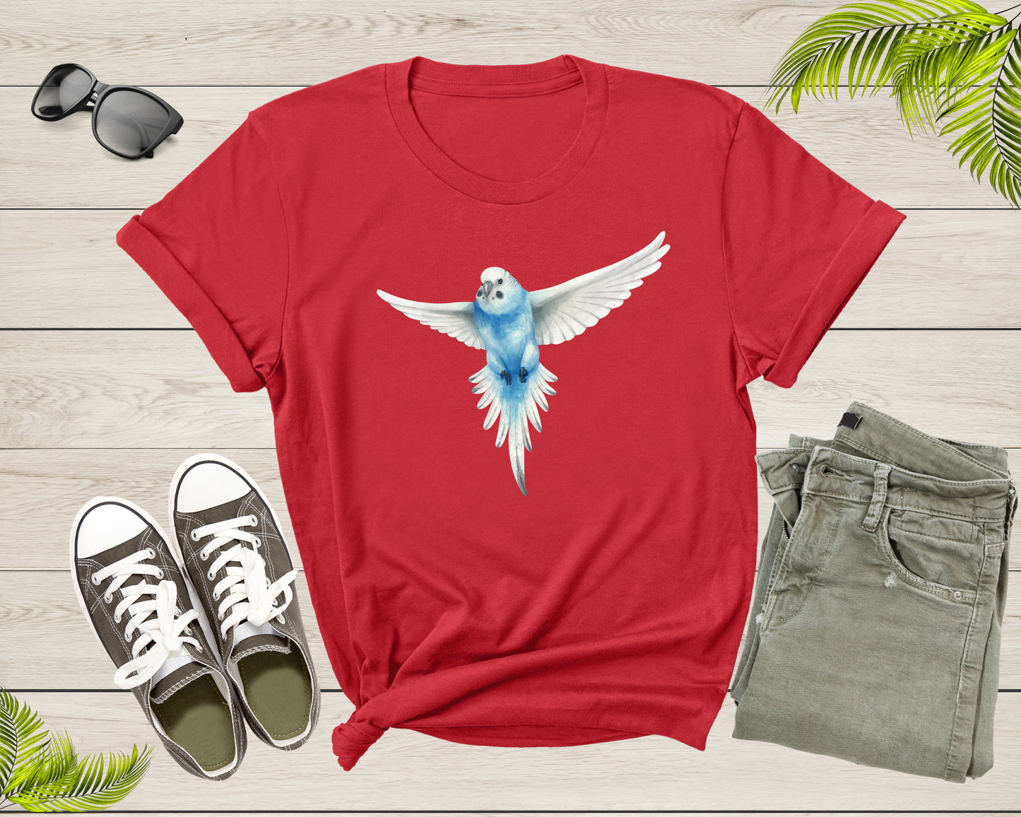 Womens Mens Cute Flying Parakeet Budgie Bird Lover Gift Shirt Present For Parakeet Lover Bird Owner Tshirt For Men Women Boys Girls T-shirt