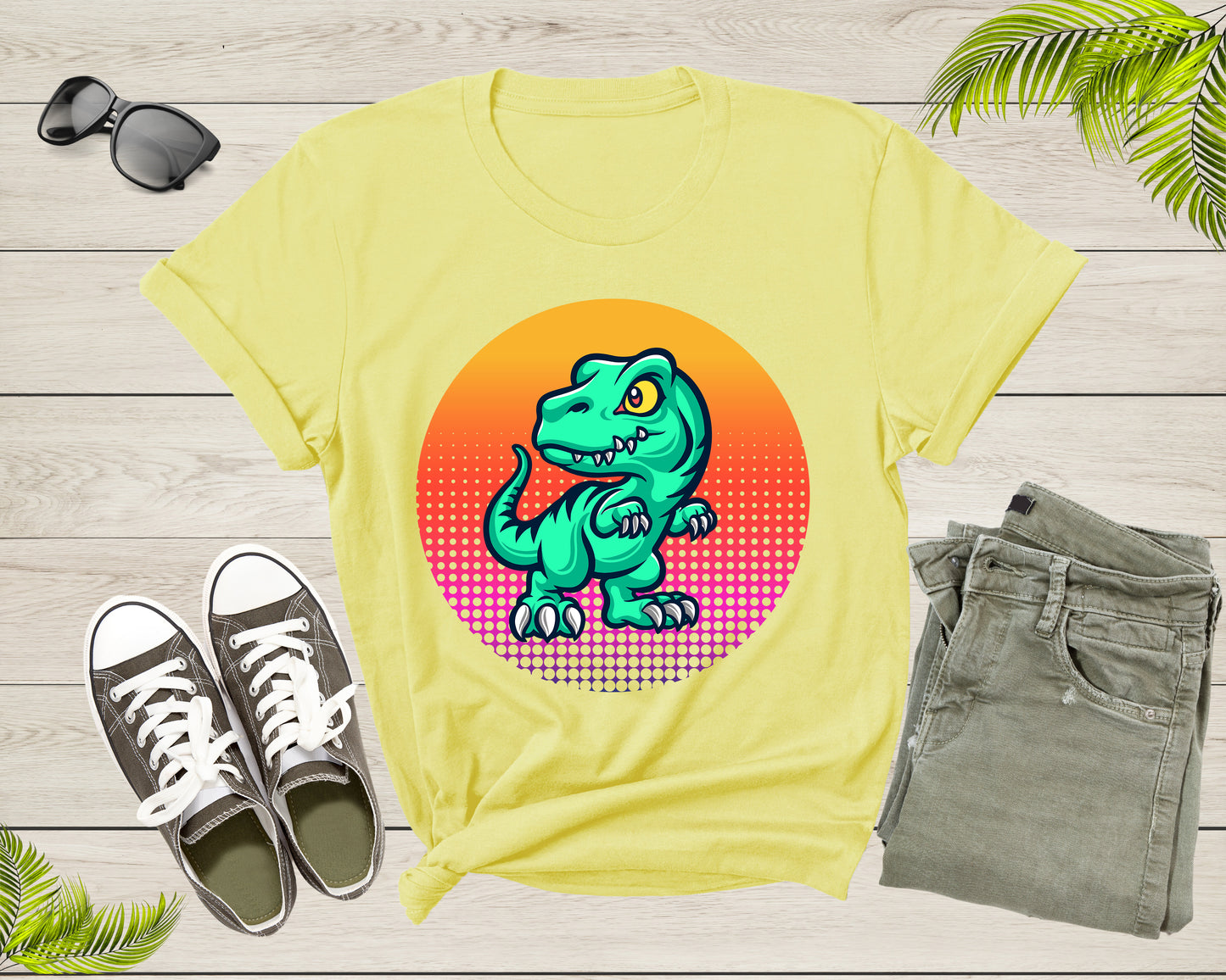 Cool Dinosaur T-Rex Animal Bird at Sunset for Men Women Kids T-Shirt Dino T Shirt Gift for Men Women Kids Boys Girls Cute Trex Dino Tshirt