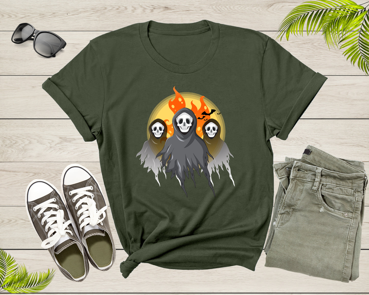 Halloween Ghost Lover Gift Men Women Kids Boys Girls Present T-Shirt Cool Spooky Halloween Lover Gift for Teens Graphic Design Tshirt