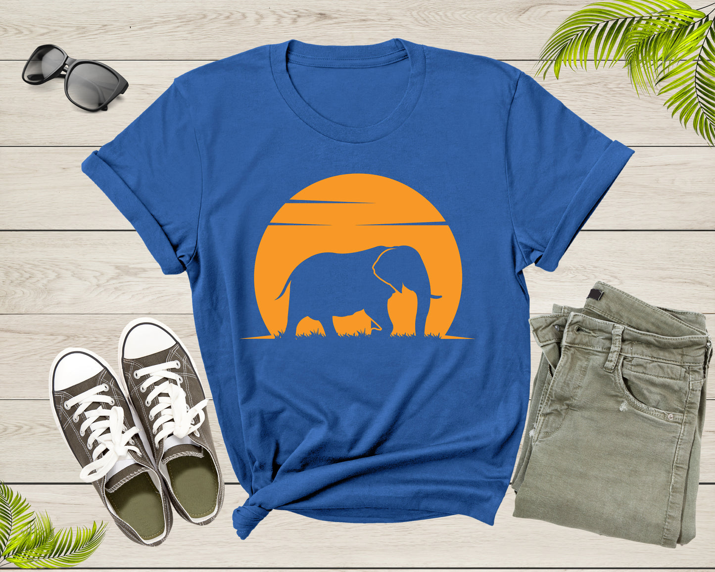 Cool Huge Elephant Walking at the Sunset for Men Women Kids T-Shirt Elephant Animal Lovers Gift T Shirt for Boys Girls Cute Elephant Tshirt