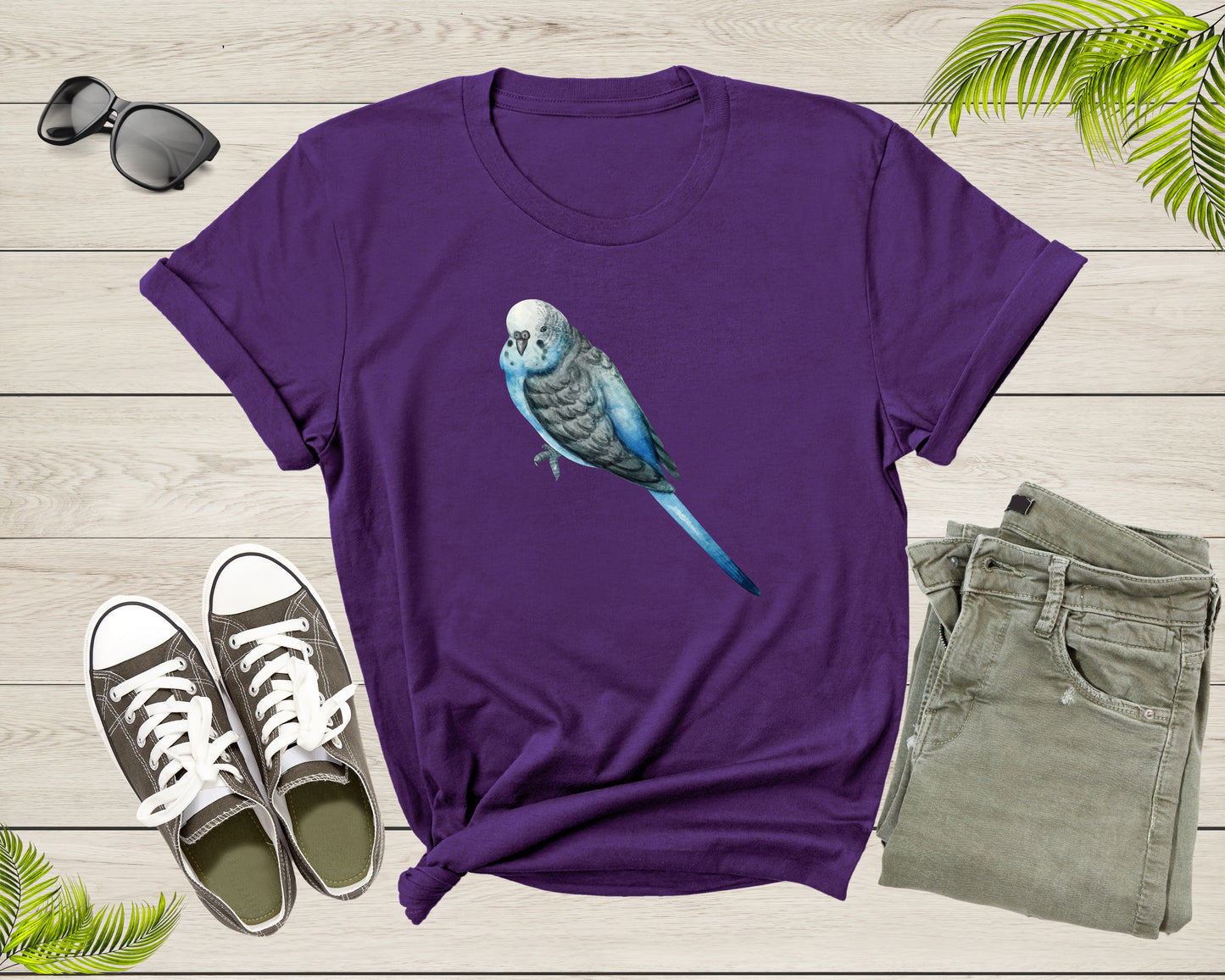 Cool Flying Wings Blue Parakeet Budgie Bird Tropical Animal T-Shirt Budgie Lover Owner Gift for Men Women Boys Girls Teens Graphic Tshirt