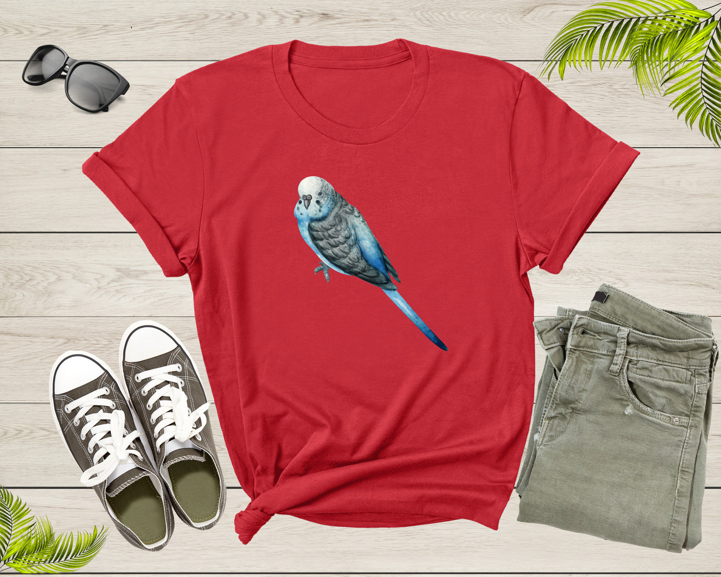Cool Flying Wings Blue Parakeet Budgie Bird Tropical Animal T-Shirt Budgie Lover Owner Gift for Men Women Boys Girls Teens Graphic Tshirt