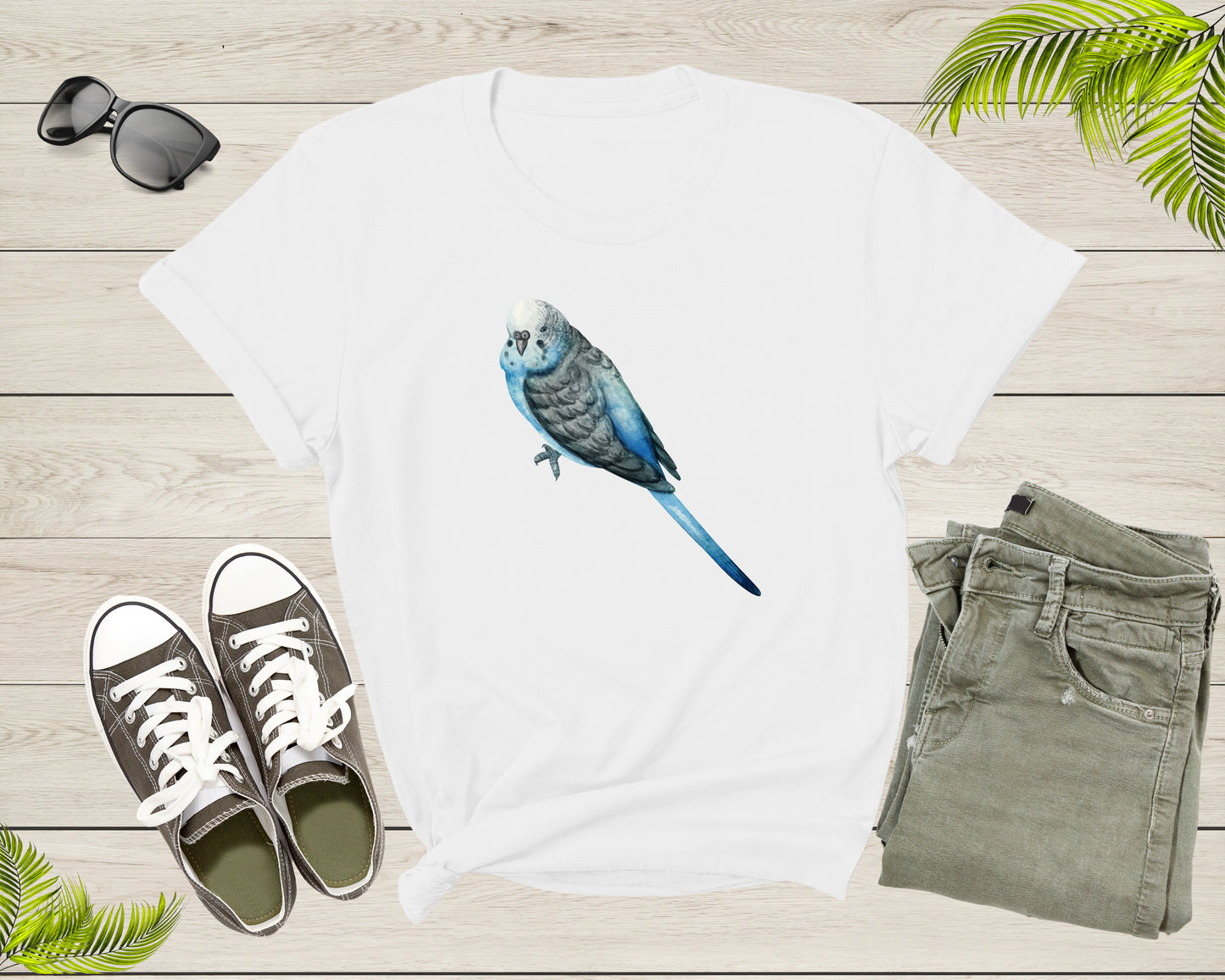 Cool Flying Wings Blue Parakeet Budgie Bird Tropical Animal T-Shirt Budgie Lover Owner Gift for Men Women Boys Girls Teens Graphic Tshirt