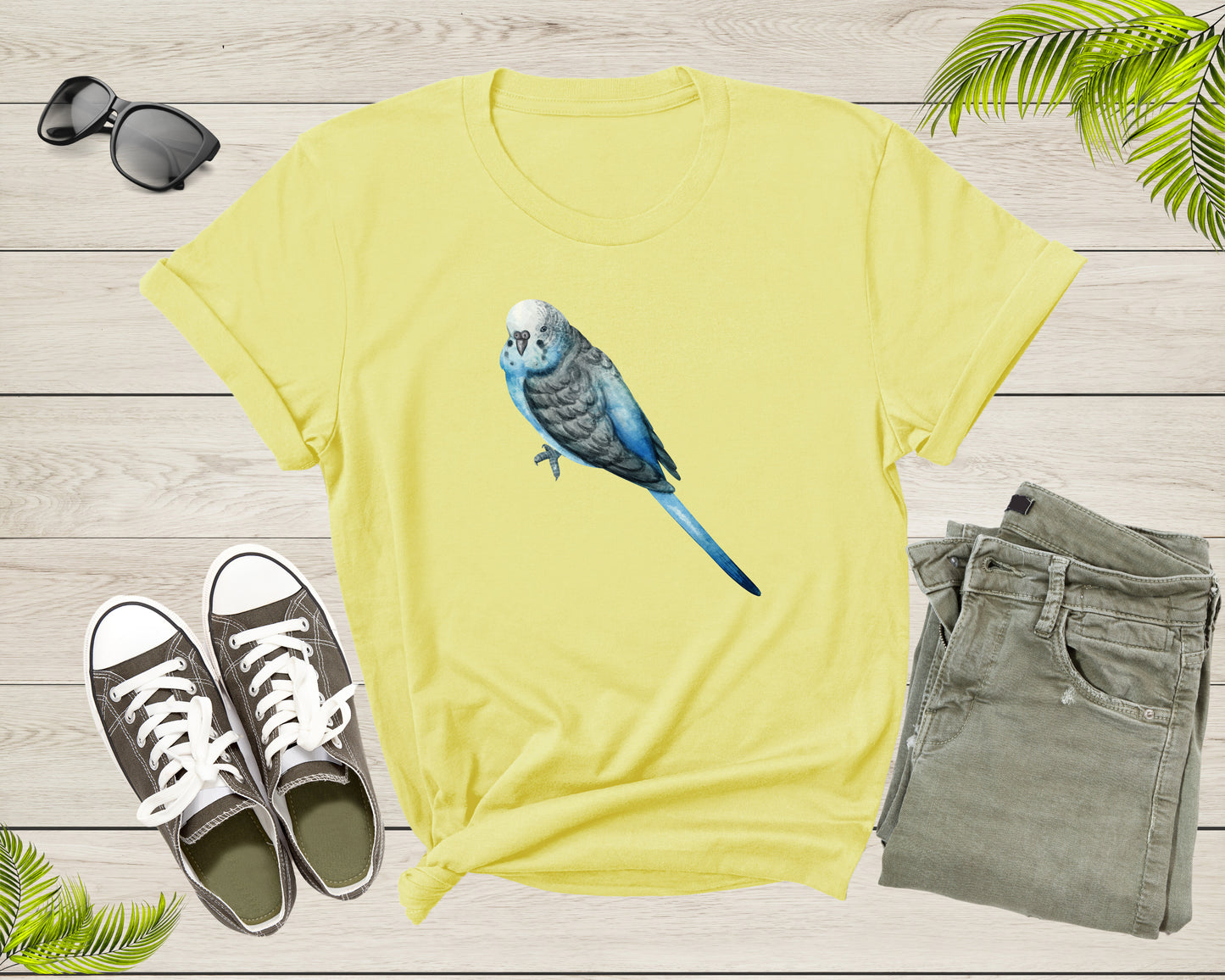 Cool Flying Wings Blue Parakeet Budgie Bird Tropical Animal T-Shirt Budgie Lover Owner Gift for Men Women Boys Girls Teens Graphic Tshirt