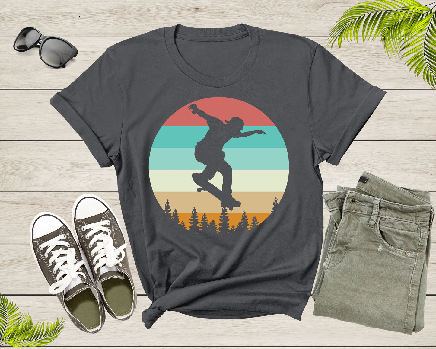 Vintage Retro Skateboarding Skateboarder For Men Boys Gift T-Shirt Skateboarder Skating Lover Gift for T Shirt for Women Girls Teens