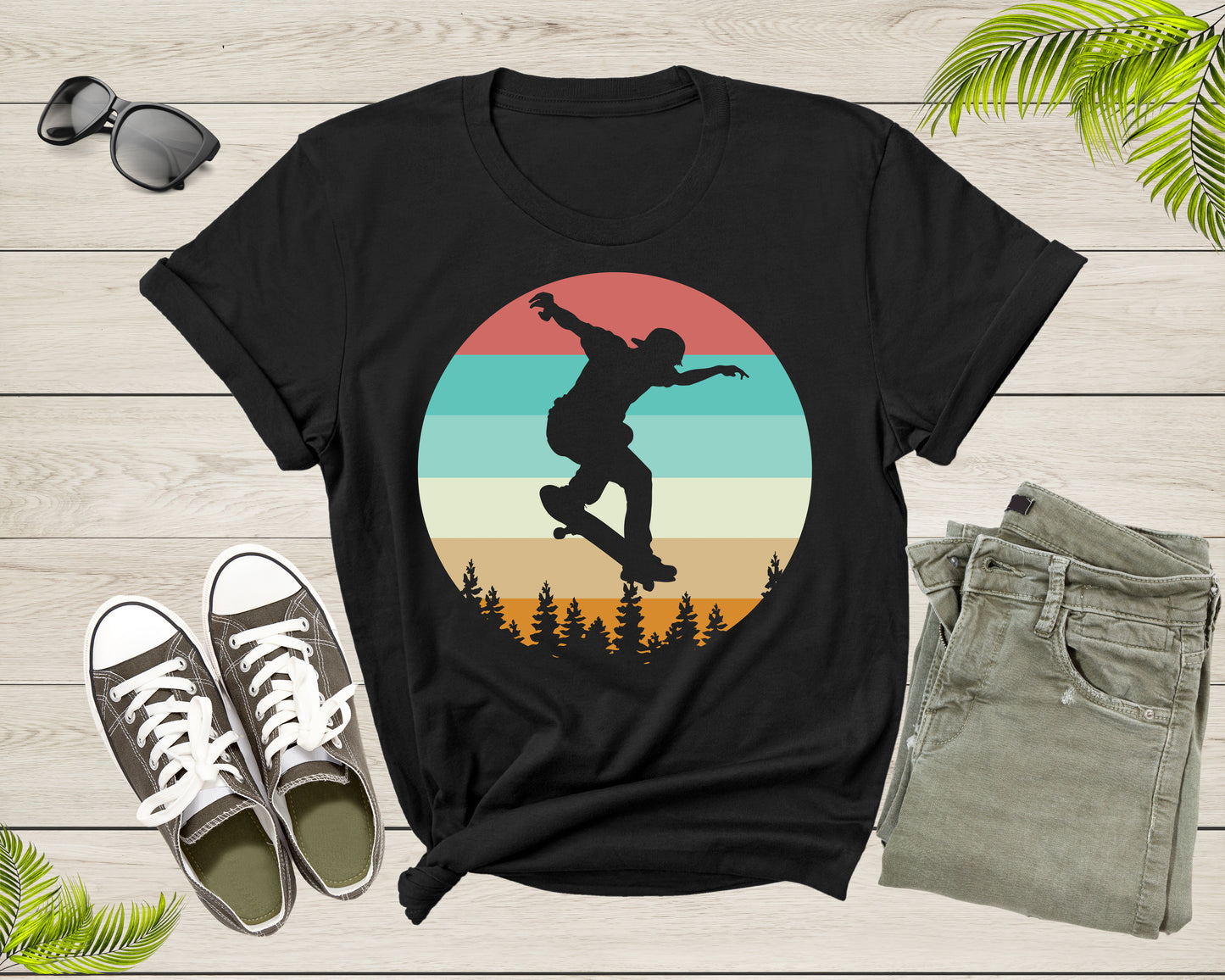 Vintage Retro Skateboarding Skateboarder For Men Boys Gift T-Shirt Skateboarder Skating Lover Gift for T Shirt for Women Girls Teens