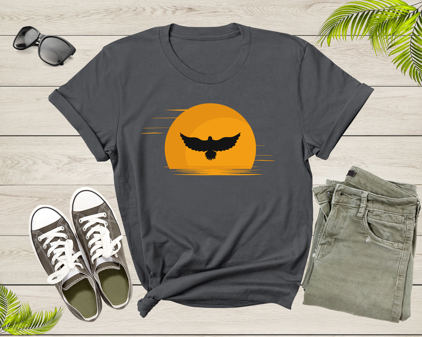 Cool Flying Eagle Bird At Sunset For Women Men T-shirt Soaring American Eagle Bird For Boys Girls Youth Shirt Bald Eagle Bird Gift Tshirt