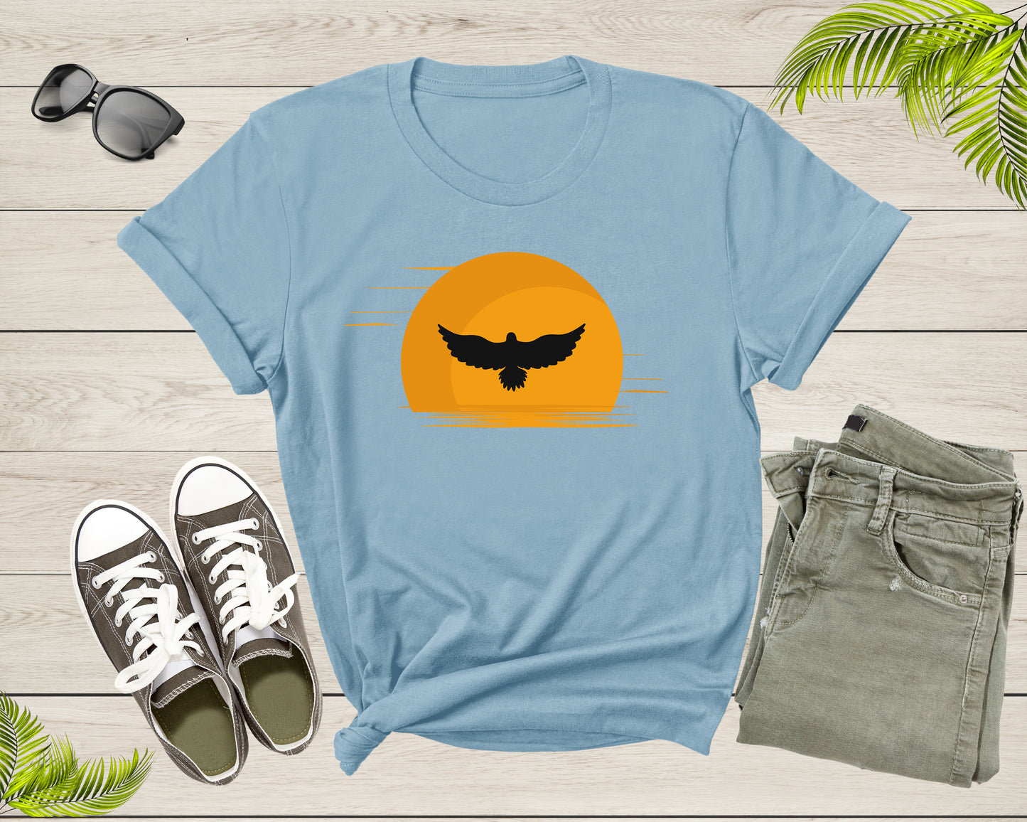Cool Flying Eagle Bird At Sunset For Women Men T-shirt Soaring American Eagle Bird For Boys Girls Youth Shirt Bald Eagle Bird Gift Tshirt
