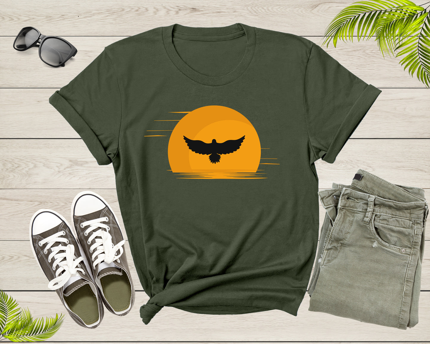 Cool Flying Eagle Bird At Sunset For Women Men T-shirt Soaring American Eagle Bird For Boys Girls Youth Shirt Bald Eagle Bird Gift Tshirt