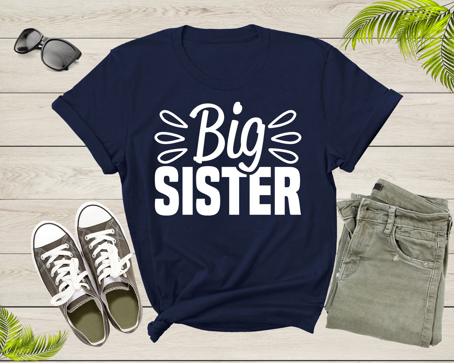 Funny Retro Big Sister Gift Present For Girl Teenager Women T-Shirt Big Sister Lover Graphic Design T Shirt for Girls Teens Tshirt