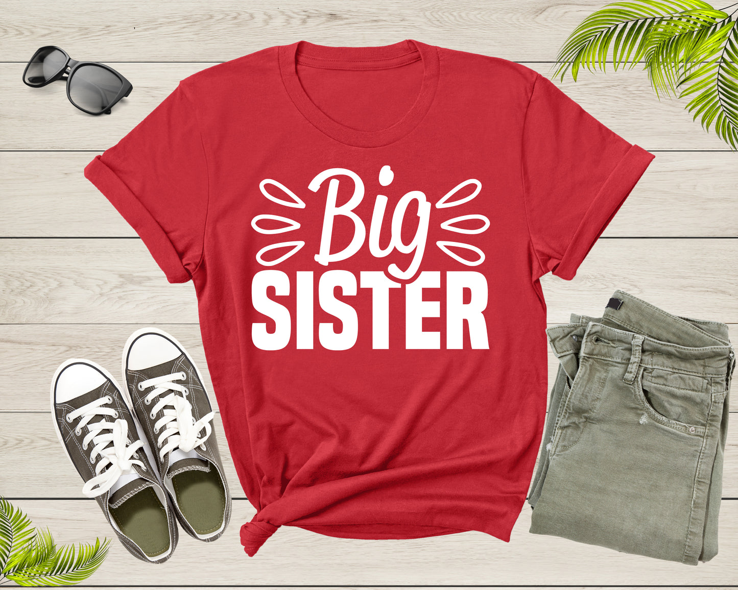 Funny Retro Big Sister Gift Present For Girl Teenager Women T-Shirt Big Sister Lover Graphic Design T Shirt for Girls Teens Tshirt