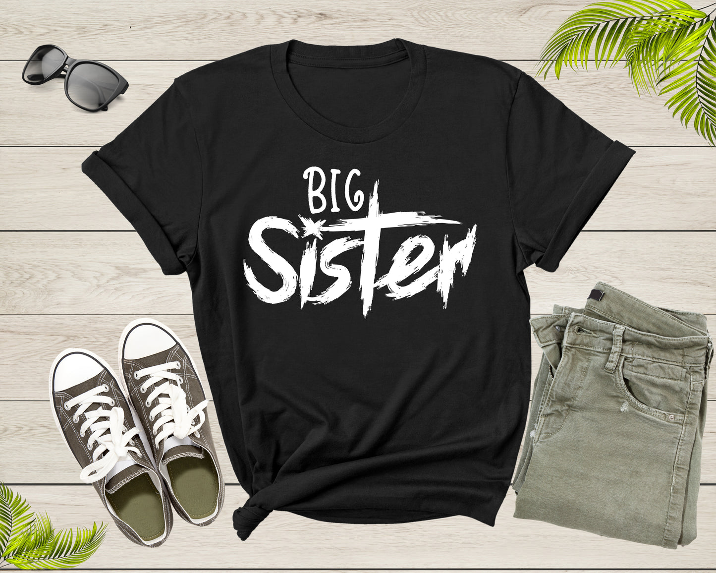 Funny Retro Big Sister Gift Present For Girl Teenager Women T-Shirt Big Sister Lover Graphic Design T Shirt for Girls Teens Tshirt