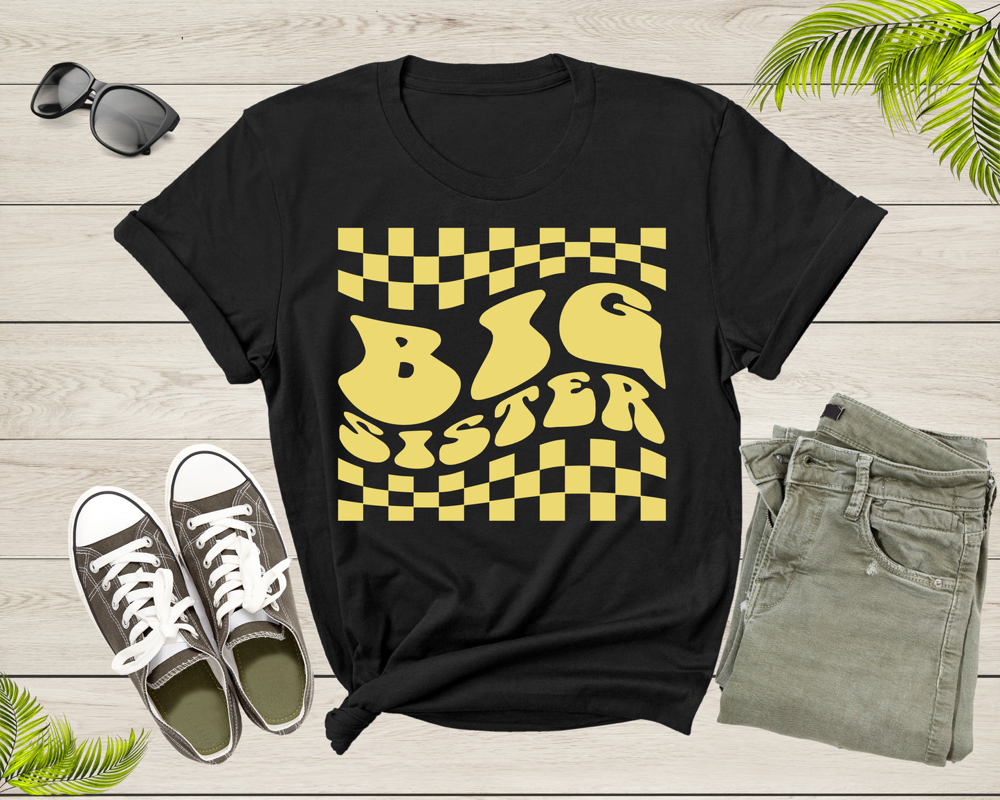 Funny Retro Big Sister Gift Present For Girl Teenager Women T-Shirt Big Sister Lover Graphic Design T Shirt for Girls Teens Tshirt