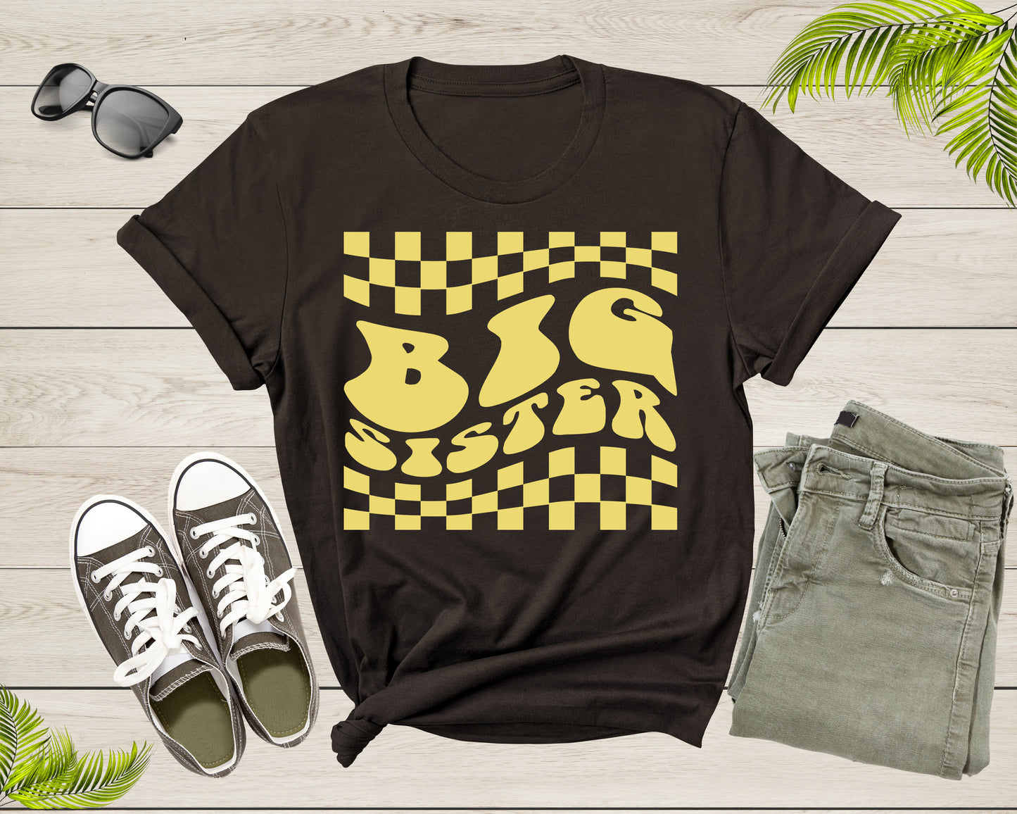 Funny Retro Big Sister Gift Present For Girl Teenager Women T-Shirt Big Sister Lover Graphic Design T Shirt for Girls Teens Tshirt