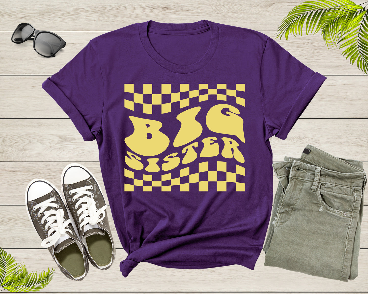 Funny Retro Big Sister Gift Present For Girl Teenager Women T-Shirt Big Sister Lover Graphic Design T Shirt for Girls Teens Tshirt