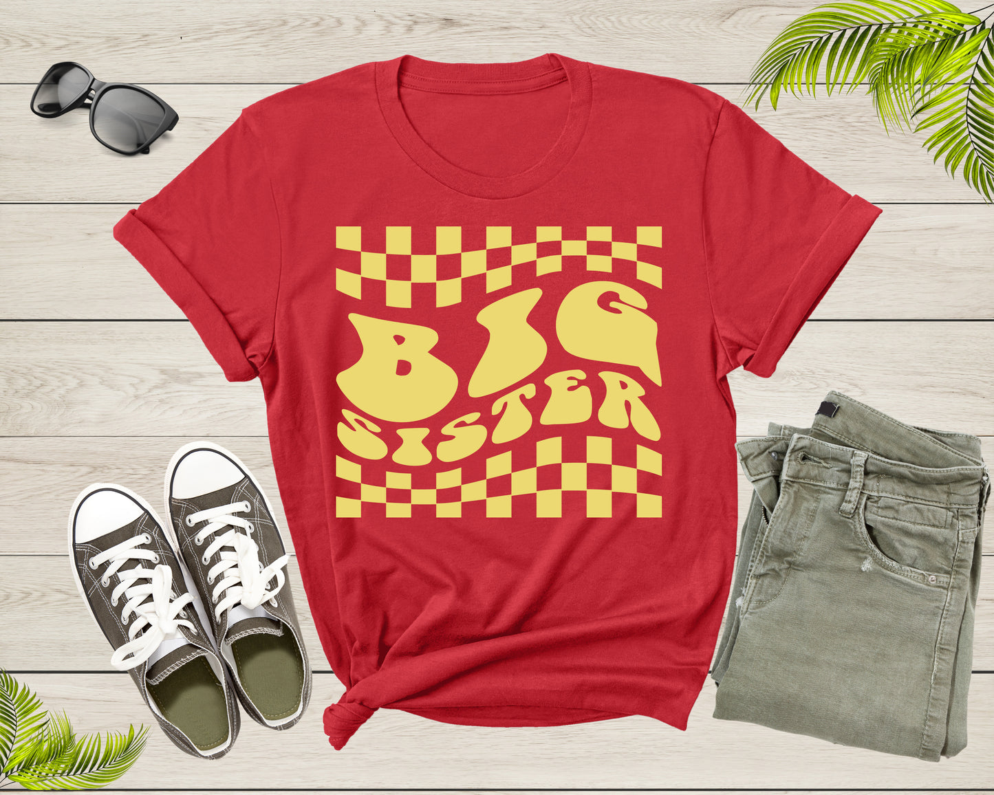 Funny Retro Big Sister Gift Present For Girl Teenager Women T-Shirt Big Sister Lover Graphic Design T Shirt for Girls Teens Tshirt