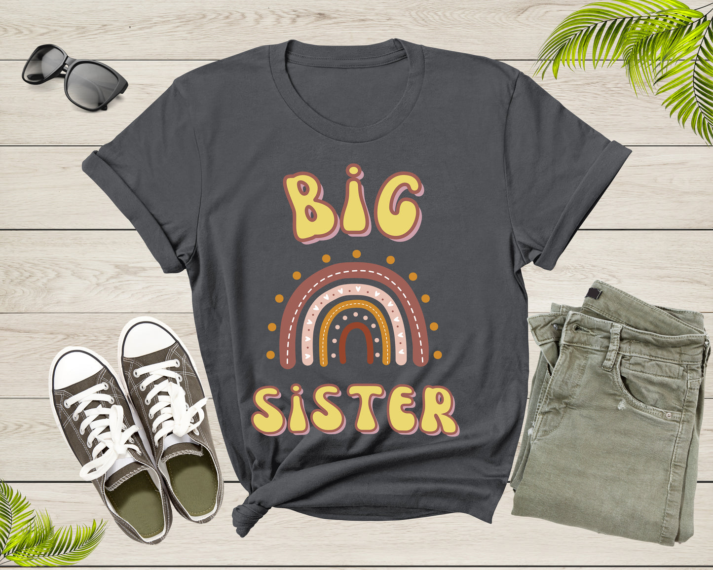 Funny Retro Big Sister Gift Present For Girl Teenager Women T-Shirt Big Sister Lover Graphic Design T Shirt for Girls Teens Tshirt